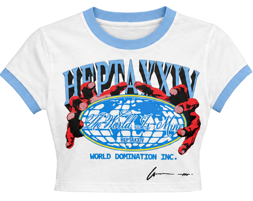 World Domination Cropped Top (white)